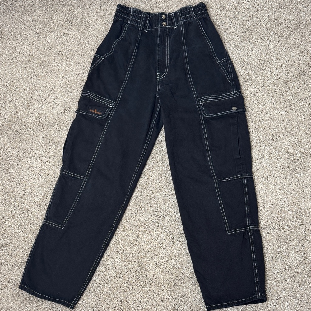 BDG Urban Outfitters Black Straight Leg Relaxed Fit Cargo Pants Denim